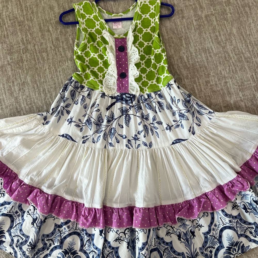 Green and Purple Patterned Dress